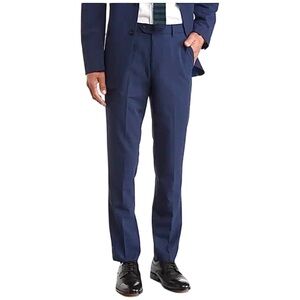 NWT Original Penguin Wool Navy Blue Plaid Slim Dress Pants Size 32W x 30L